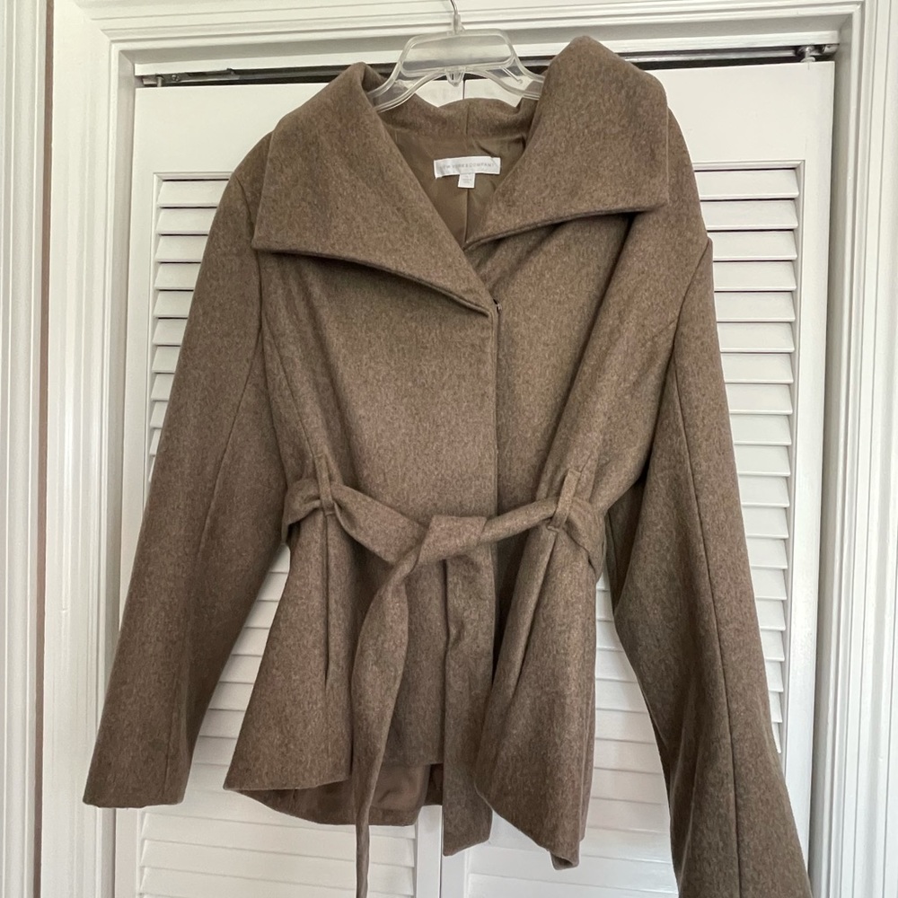 New York and Company tan peacoat